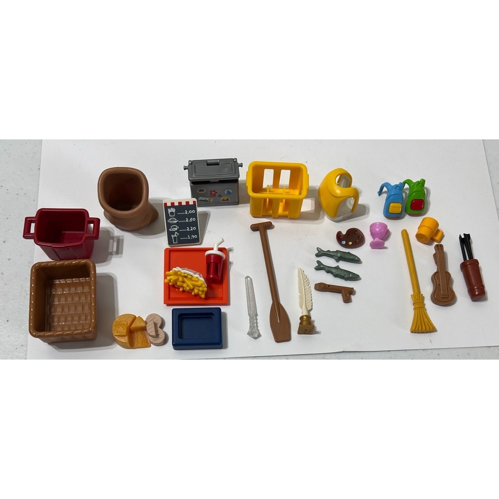 Playmobil Assorted LOT‎ Fast Food Tray Buckets Paddle Backpacks Fish Life Jacket - Picture 11 of 11
